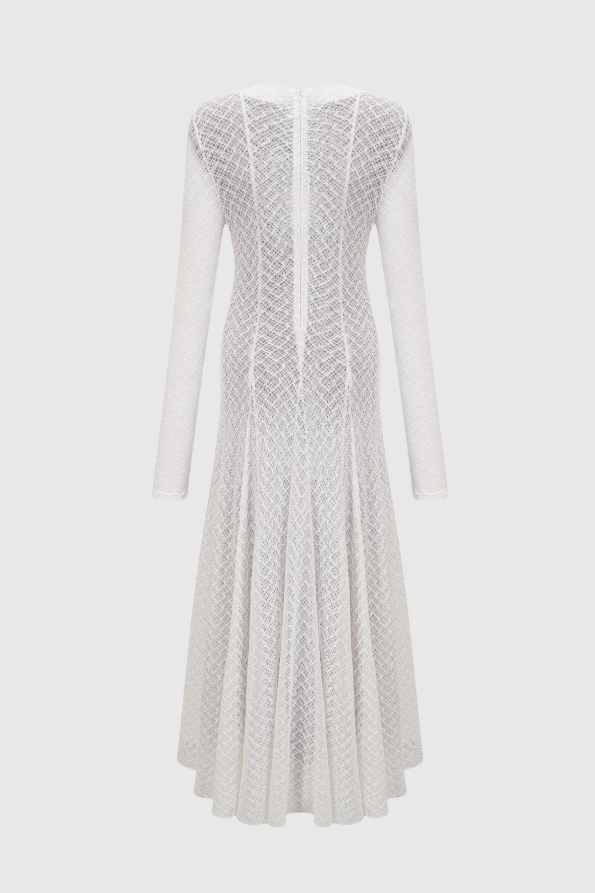 Dodiya Wavy-pattern Lace Maxi Dress - White