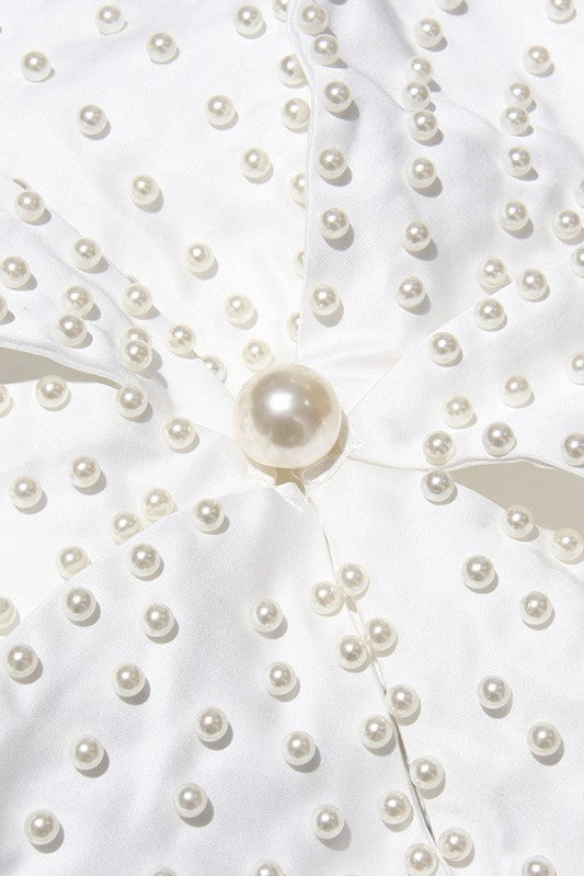 Elaine Floral Pearl Top - White