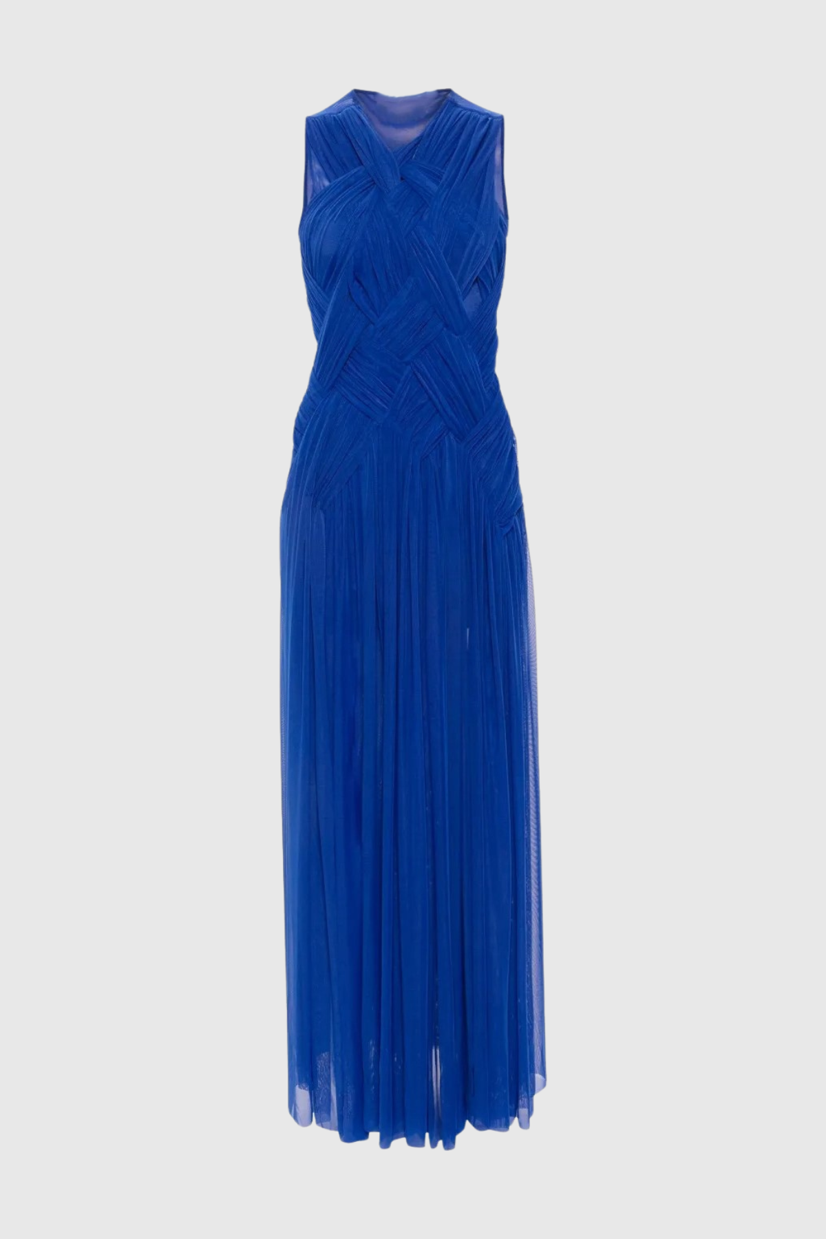 Gazelle Sleeveless Braid Tulle Maxi Dress - Blue