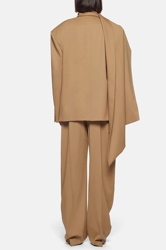 Lana Cutout Asymmetric Blazer - Brown