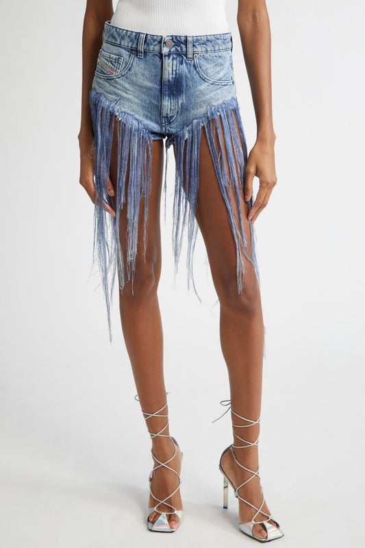 Meisner Fringe Denim Shorts