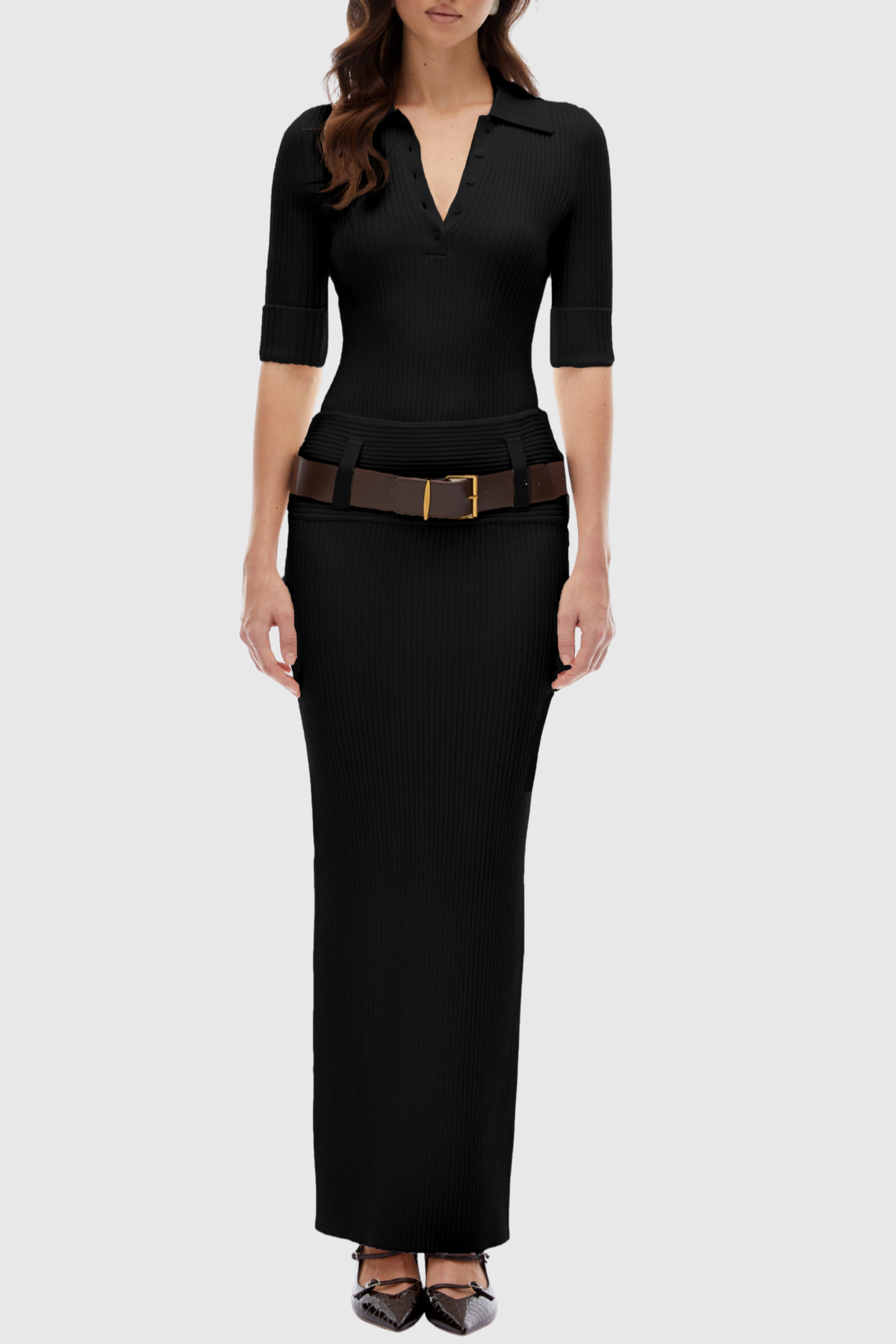 Olenna Knit Maxi Skirt - Black