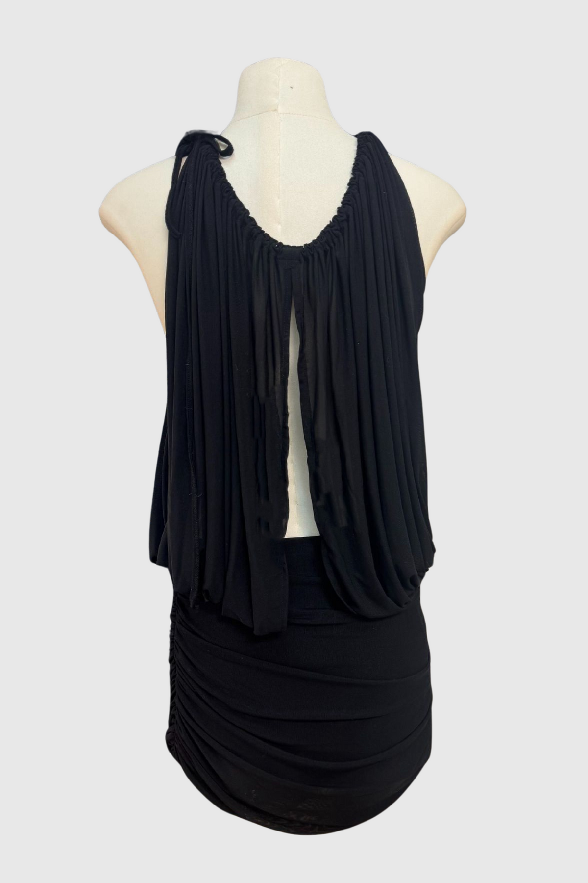 Sophrona Halter Ruched Mini Dress - Black