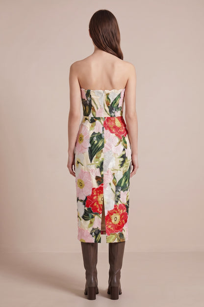 White Jacquard Column Dress white jacquard dress - product view 3