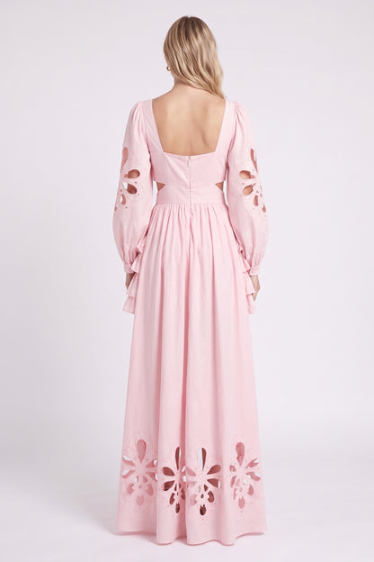 Pink Floral Cut-Out Tiered Dress Premium Fabric - product view 7