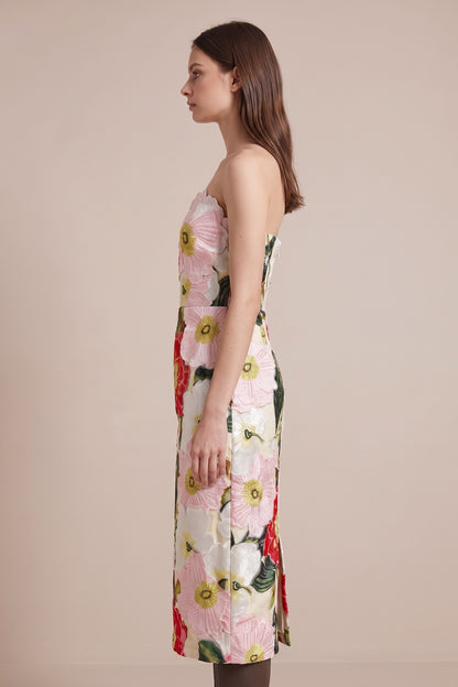 White Jacquard Column Dress white jacquard dress - product view 5