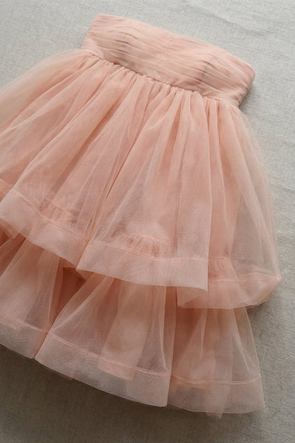 Peach Tulle Babydoll Dress peach tulle dress - product view 6