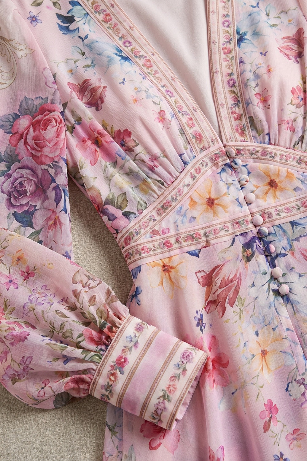 Light Pink Chiffon Fit-and-Flare Mini Dress light pink chiffon mini dress - product view 5