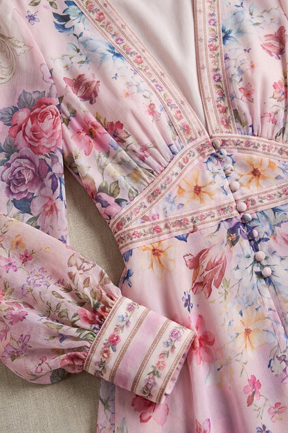 Light Pink Chiffon Fit-and-Flare Mini Dress light pink chiffon mini dress - product view 5
