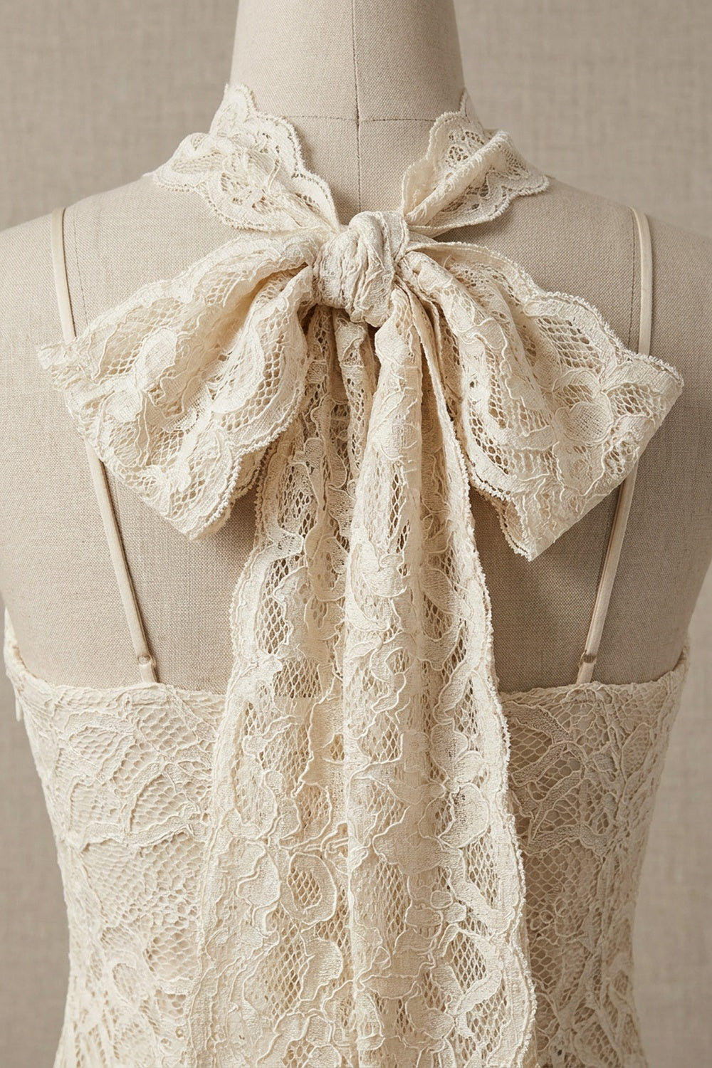 Cream Floral Lace Sheath Dress cream lace dress - product view 7