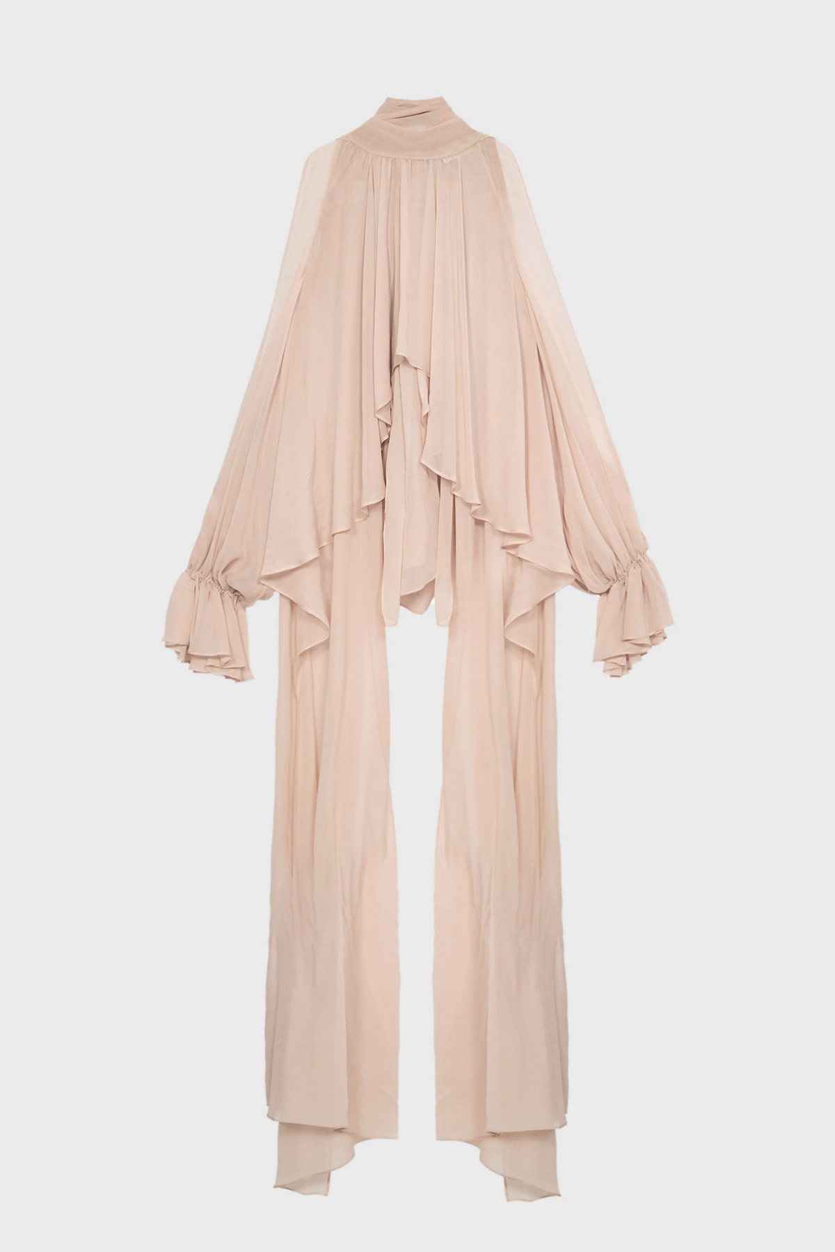 Mistee Asymmetric Slit-sleeve Blouse - Pink
