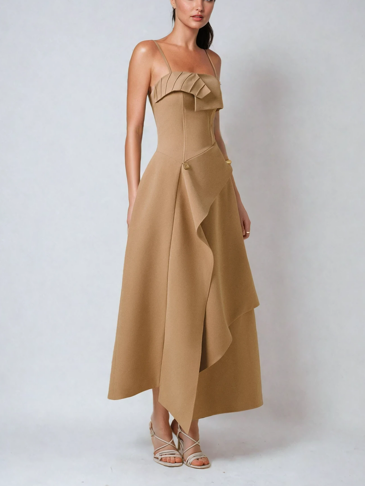Pavlo Asymmetrical Strapless Midi Dress