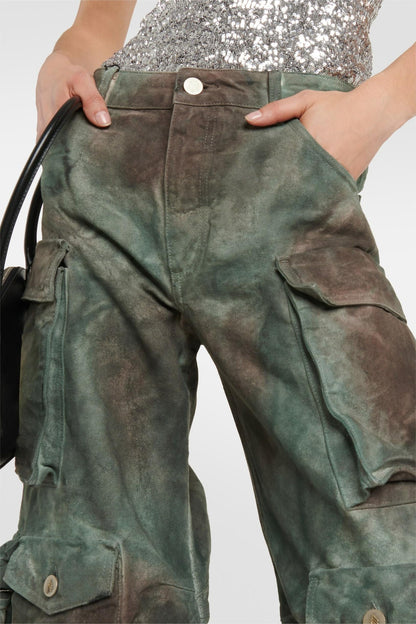 Kynlee Distressed Cargo Denim Jeans
