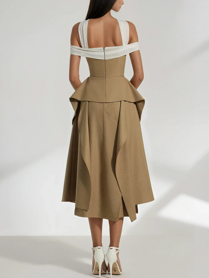 Hitka Off Shoulder Peplum Two Piece Set