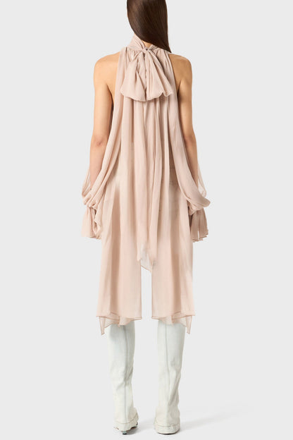 Mistee Asymmetric Slit-sleeve Blouse - Pink