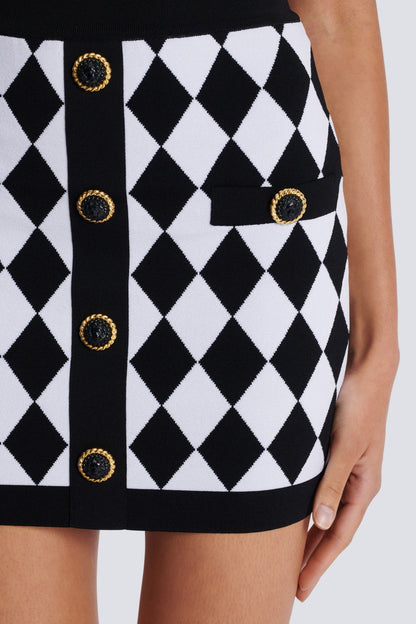 Abiga Diamond Jacquard Knit Skirt