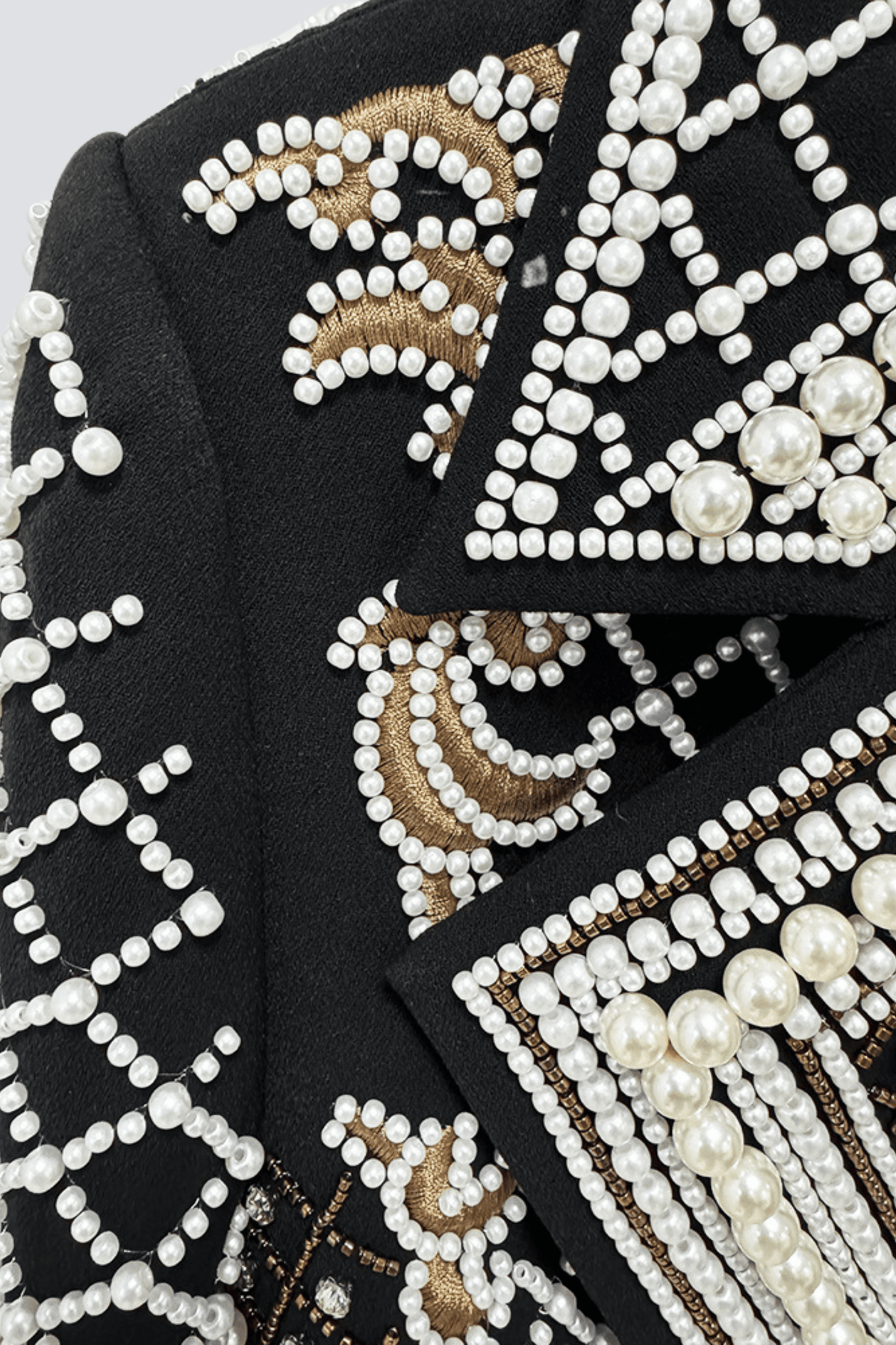 Akili Pearl Embellished Cropped Blazer