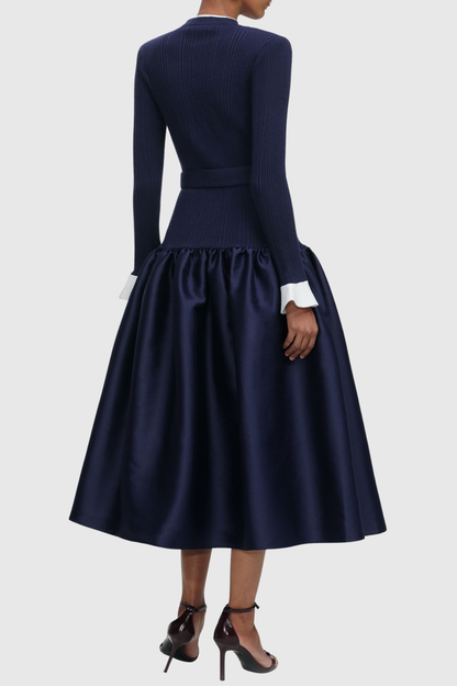 Alioth Belted Knit Midi Dress