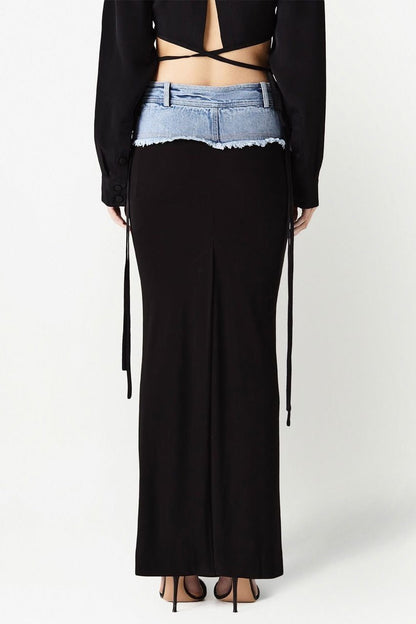 Amara Split Denim Skirt