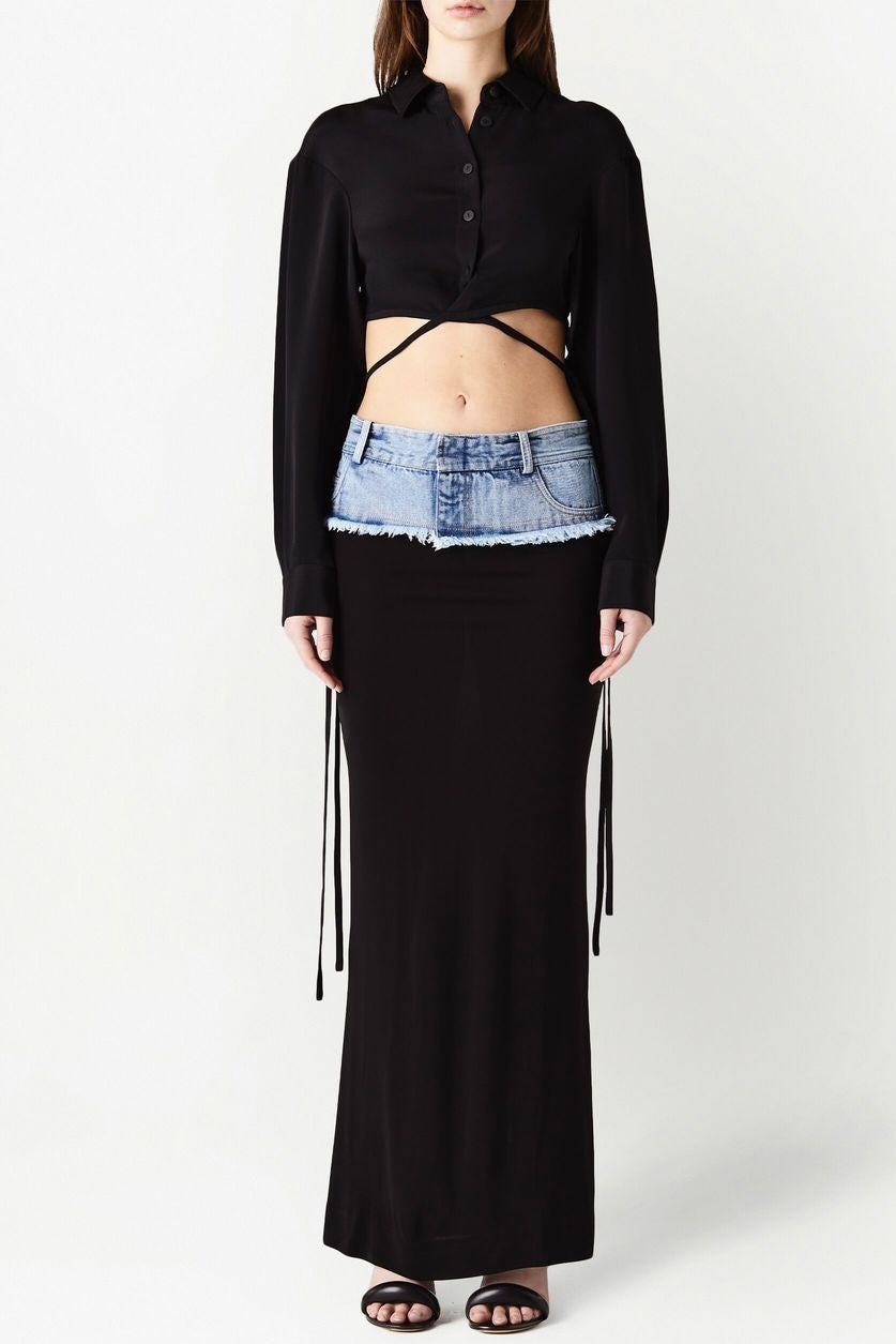 Amara Split Denim Skirt
