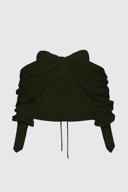 Andaia Off Shoulder Lace Up Corset Top