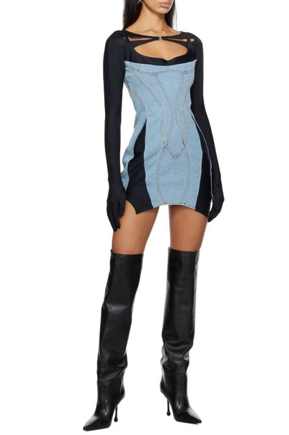 Anne Panelled Denim Mini Dress