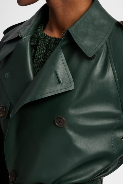 Aocoa Leather Trench Coat