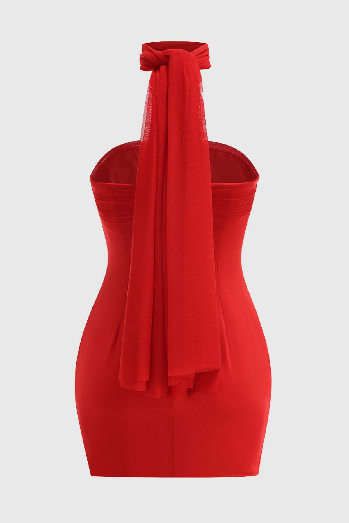 Asat Strapless Wrap Mini Dress - Red