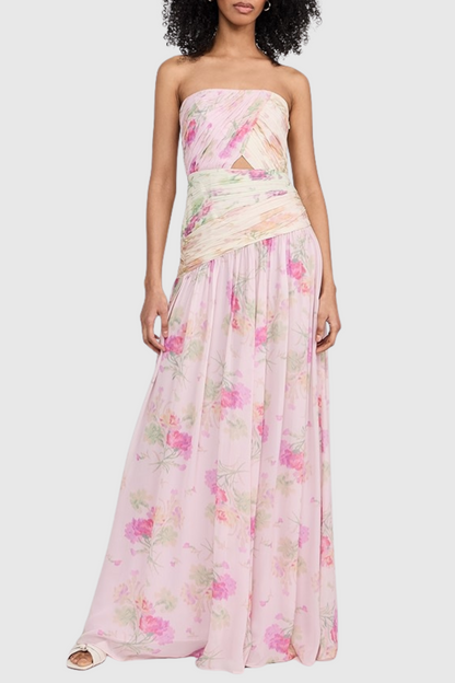 Axton Floral Strapless Maxi Dress