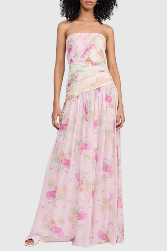 Axton Floral Strapless Maxi Dress