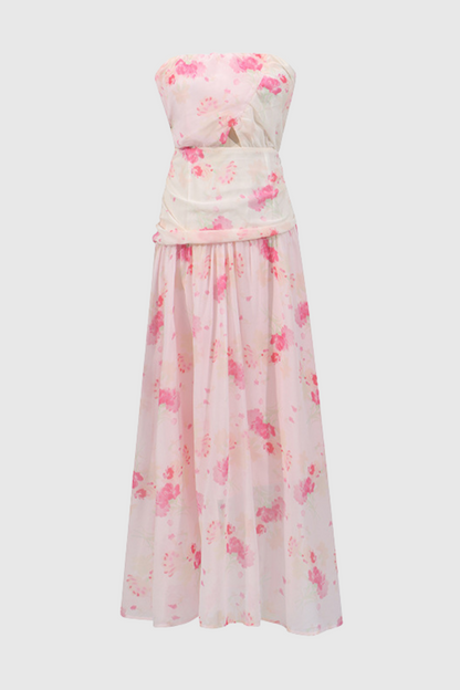 Axton Floral Strapless Maxi Dress