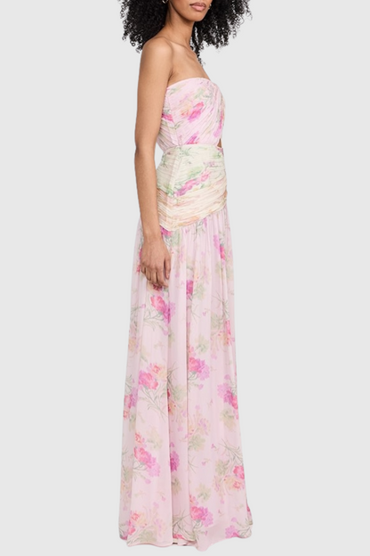 Axton Floral Strapless Maxi Dress