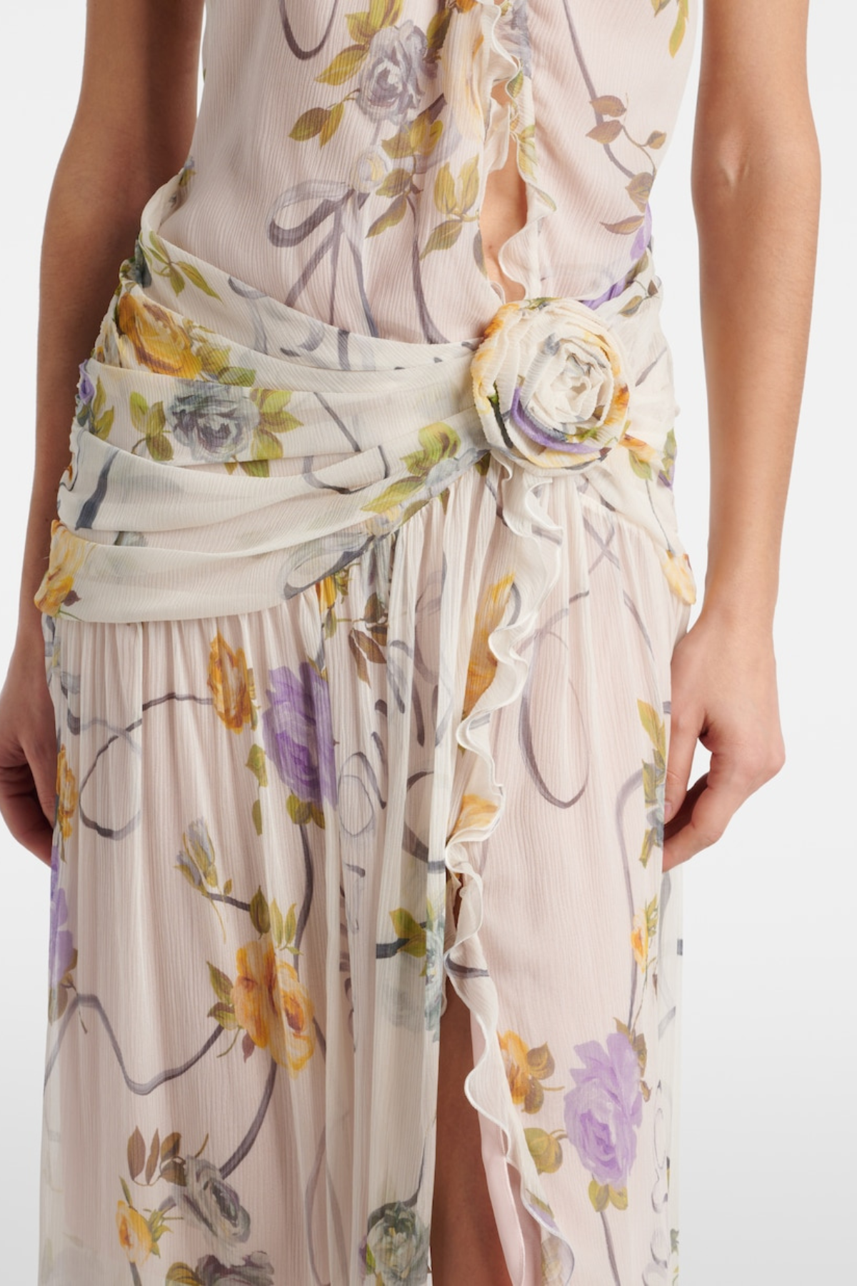 Azriel Floral Print One Shoulder Maxi Dress