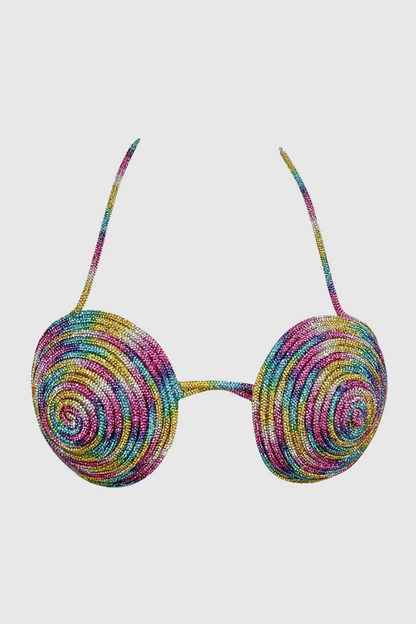 Bakir Crystal Spiral Bra - Rainbow