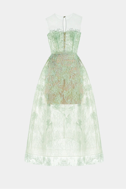 Batya Lace Sleeveless Midi Dress - Mint