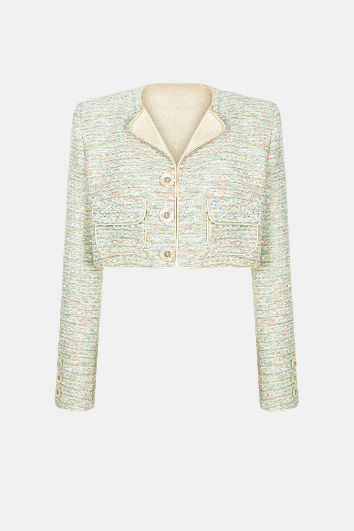 Bavat Tweed Blazer Two Piece Set - Mint