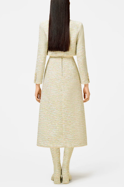 Bavat Tweed Blazer Two Piece Set - Mint