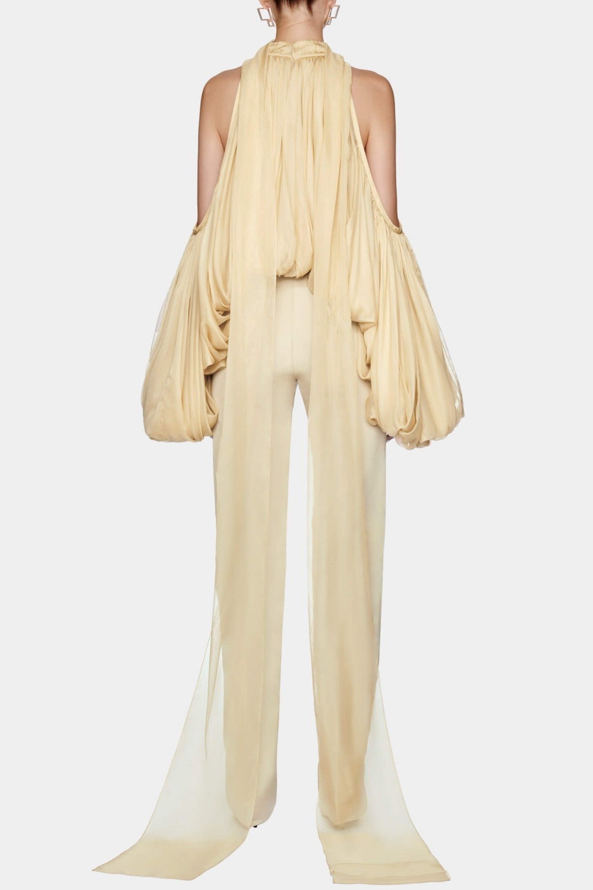 Benico Ruched Cutout Top - Yellow