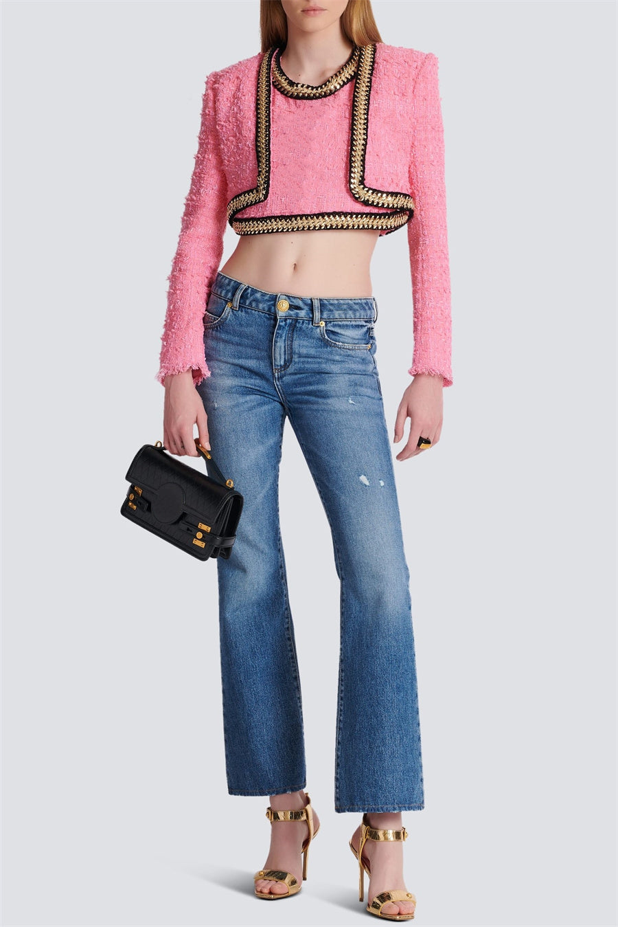 Betty Tweed Chain Cropped Jacket