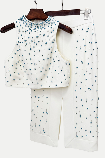 Cadee Turquoise Embellished Two Piece Set