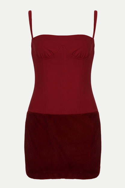 Caisha Faux Fur Mini Dress