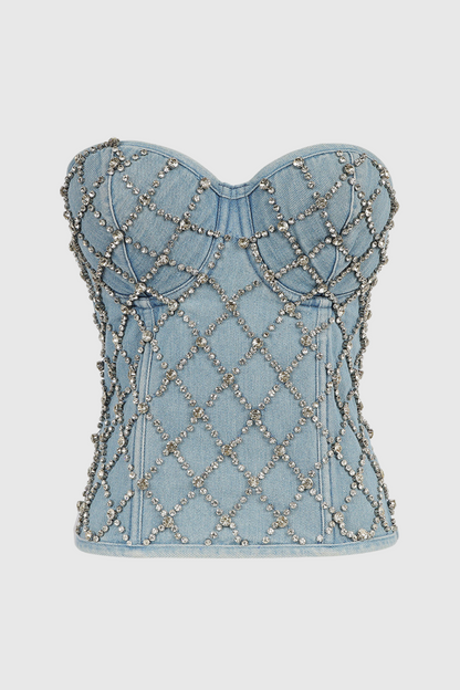 Camryn Diamante Denim Top