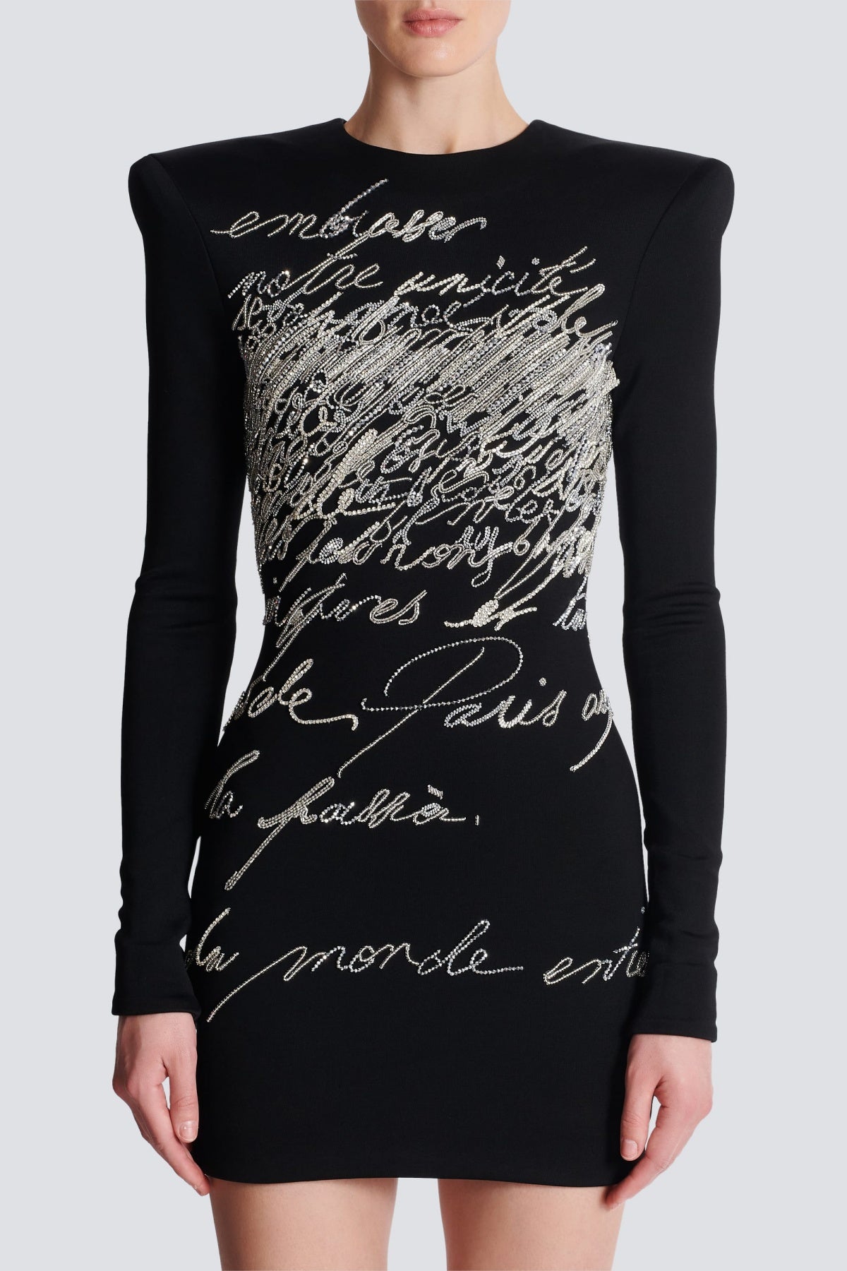 Choca Letter Embroidery Mini Dress