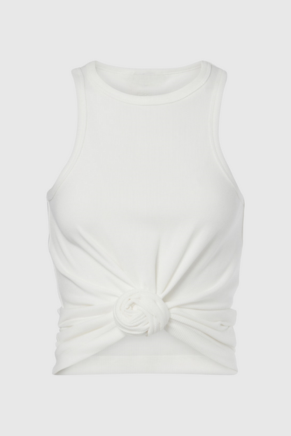Claudas Knot Tank Top - White