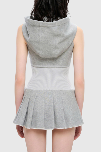 Cliffa Sleeveless Knit Mini Dress - Grey