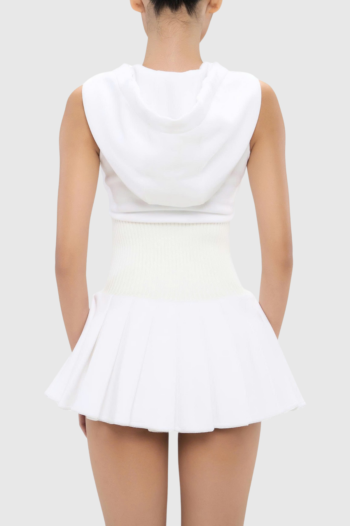 Cliffa Sleeveless Knit Mini Dress - White
