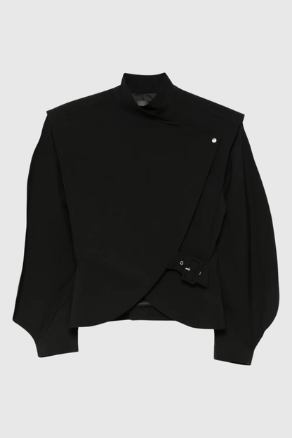 Crave Asymmetrical Buckle Jacket - Black