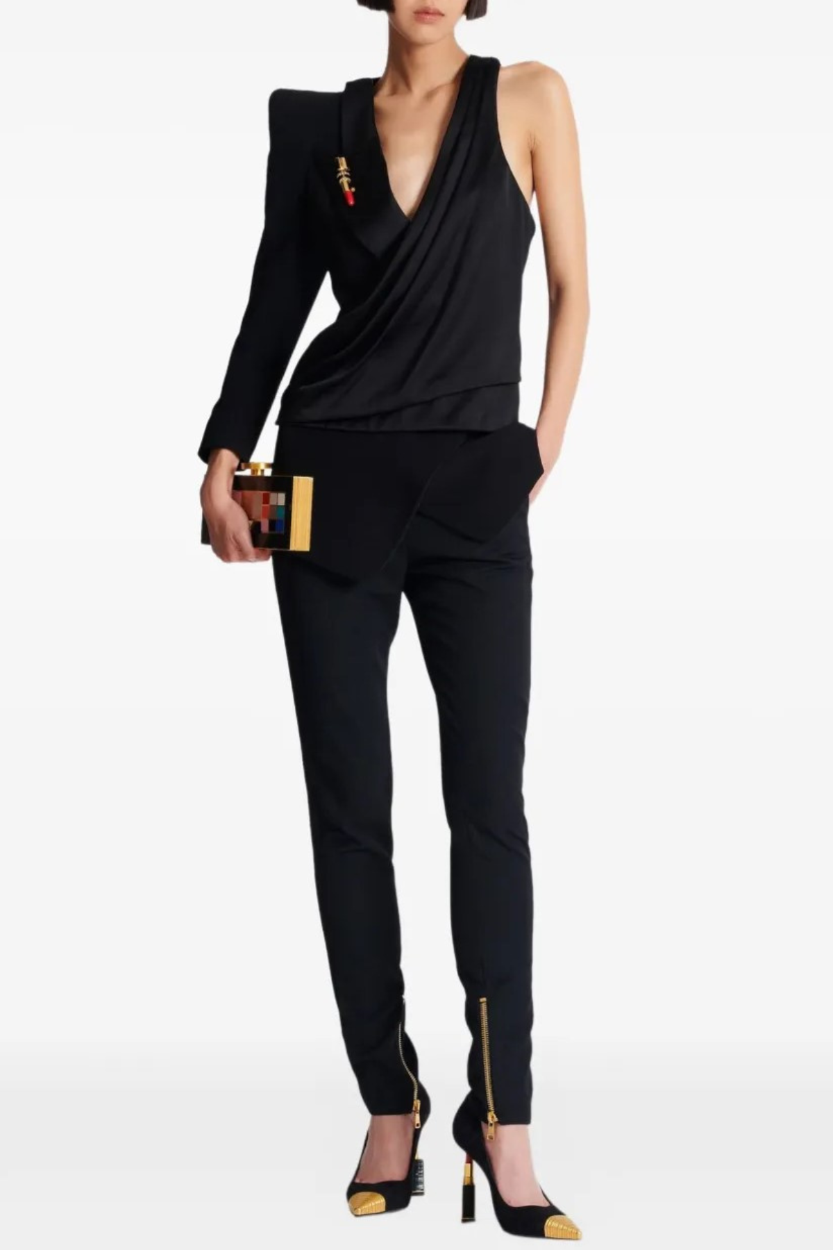 Crisoda Asymmetric Structured Blouse Blazer