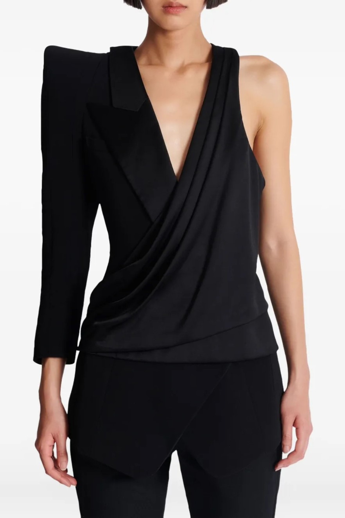 Crisoda Asymmetric Structured Blouse Blazer