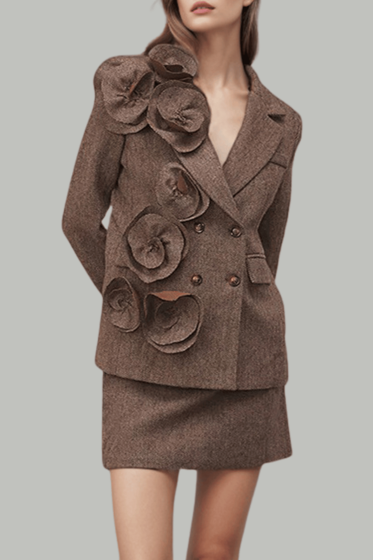 Daivya Floral Appliqué Blazer